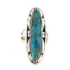 Kathy Thomas Southwestern Style Turquoise, Sterling Silver Ring Sz. 6