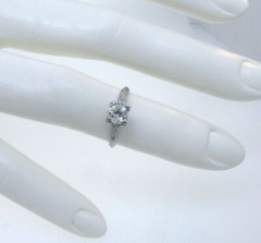 Vintage 1940’s Palladium Diamond Engagement Ring. **.50 CTS +**