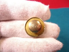 FANCY VTG ANTIQUE ROSE GOLD FILLED “D” COLLAR STUD BUTTON WITH “DWB”? MONOGRAM
