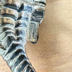 Beau Sterling Silver Seahorse Brooch Pin Nautical Mid Century 2.5 Inches