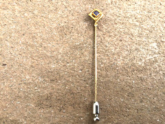 10k Stickpin Square Blue Stone Art Deco C. 1920 Estate Jewelry Timeless Gift
