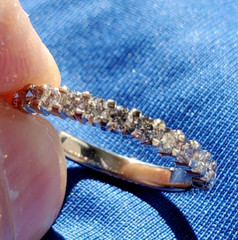 EARTH MINED DIAMOND Deco Style Wedding BAND 14K GOLD Stacking Anniversary RING