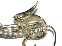 Vintage Sarah Coventry Rhinestone Wheat Leaf Brooch – Gold Tone Pin