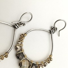Vintage Sterling Silver Beaded Teardrop Hook Dangle Earrings 925 Tested 9.3g #10