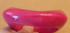 LARGE Vintage Lucite Acrylic Plastic Pink Bangle Bracelet Asymmetrical HEAVY