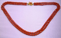 Double Strand ☆ Round Faceted ☆ Terracotta ☆ Glass Bead ☆ Necklace & Earrings