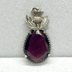 Celtic Thistle Faux Amethyst Purple Pendant Jewelry