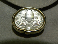 Vintage Lalique Sliding Frosted Pendant Psyche .25″ x .75″ x .63″ Excellent Cond