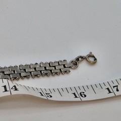 Jakob Bengel Germany Art Deco Chrome Necklace Brickwork Fashion Modernist 16.5″