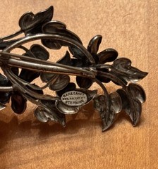 Vintage Danecraft Sterling Silver Floral Spray Brooch Pin Blooming Branch 3 1/8”