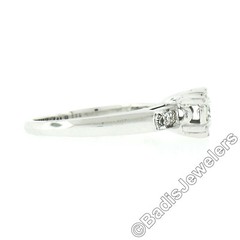 Vintage 14k White Gold 0.24ct Illusion Set Round Diamond Engagement Promise Ring