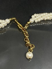 VTG Napier Faux Pearls GoldTone Sliding Pendant Wedding Collar Necklace Signed