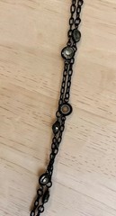 Signed MMA Metropolitan Museum of Art Black Tone Faceted Station Necklace Vtg