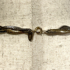 Vintage Medici Signed Two Tone Gold & Silver Braided 16″ Chain Necklace