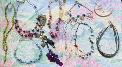 Vintage Early 2000s Necklace Lot Of 10 + Y2K 1990s Mcbling Fashion Statement 13