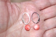 1 Pair Sterling Silver Semi round Large earrings Accessories Use with Any Stone
