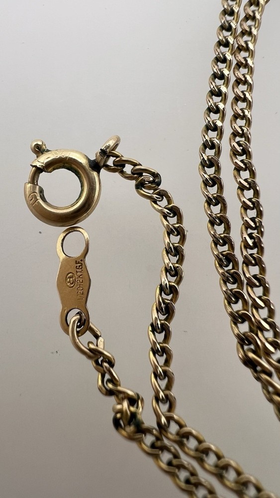 Vintage 1/20 12K Gold Filled Curb Chain Necklace 24-inch
