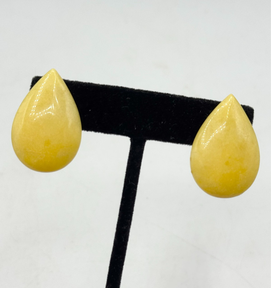 Vintage yellow stone teardrop earrings