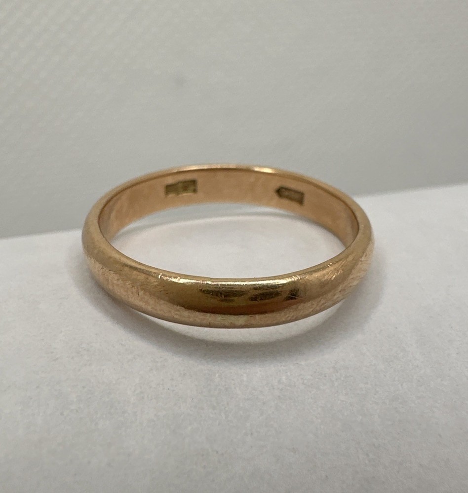 USSR Soviet Vintage Wedding Ring Yellow Gold 14K 2.27gr – Size 5.5 / 3.1mm width