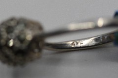 Rhinestone Disco Ball Ring Sterling Silver