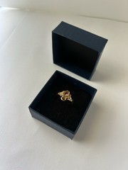 Vintage Orange Cubic Zirconia Ring Gold Plated Womens Size 8.5