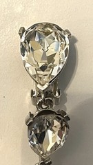 VTG Todd Anthony Statement Earrings Clip-On Dangling Teardrop Clear Rhinestones