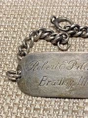 VINTAGE STERLING SILVER ID BRACELET ROBERT E PILCHER BRADLEY III 15 GRAMS