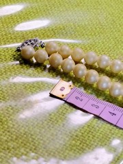N500 Sterling Silver Clasp Faux Pearl Necklace 53g Ivory 9mm Vintage