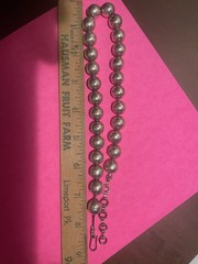 Vintage Napier sterling silver single bead Necklace 17.75 inches