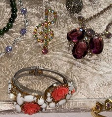 Julianas Art Deco Garnets Kramer Weiss Glowers Vtg SETS Rhinestone Jewelry Lot