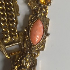 Vintage Goldette Unsigned Slide Link Bracelet Victorian Revival As Is
