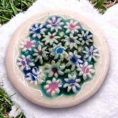Porcelain Flower Brooch Hand-Painted Signed Artist Vintage Gardener Pin