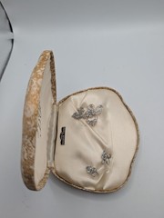 Vintage Jewels By D’or Sterling Rodium Brooch & Earrings In Original Box NEW