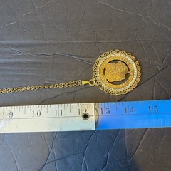 Vintage 1880 E.PLUR.L.BUS.UNUM By Crown Jewel Man Made Diamonds Necklace Pendant