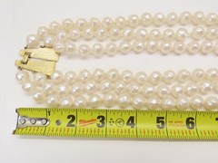 Vintage Beaded Necklace Lot Faux Pearl Ivory Gold Beaded Accents D2364