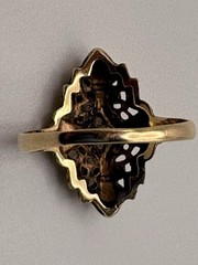 Antique Art Deco 14K Yellow White Gold Diamond Ring Size Filigree Cocktail