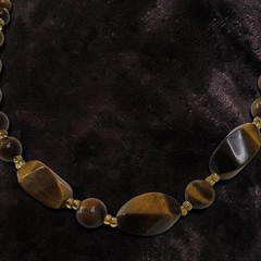 Vintage Genuine Tiger’s Eye Graduated Bead Necklace Barrel Clasp