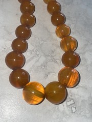 Antique Amber and Butterscotch Bakelite Plastic Screw Clasp Necklace 72 Grams