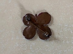 Natures Creations Handmade Four Leave Clover Pin- Nice!