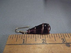 1 Pair Old Dangle Drop Big Glass Purple Teardrop 1.5″in