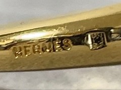 HERMES Mors Horse Bit Gold Scarf Ring 20mm with Box