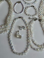 Vintage Crystal Aurora Borealis Necklace Bracelet Earrings Brooch Pin Ring Lot