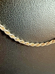Vintage OTC Italy Sterling Silver 925 2mm Necklace 20″