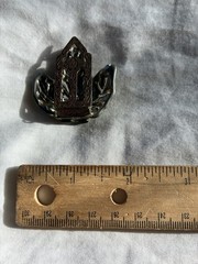 Vintage Silver Leaf Belt Clip/Brooch with Inset Green Round Gems