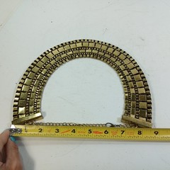 Vintage Brass Gold Tone Egyptian Revival Collar Necklace