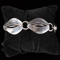 DGH Danish Scandinavian Sterling Silver Link Bracelet 925S Modernist 7.5″ 30g