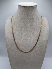 Vintage Korea Gold Tone Textured Flat S Link Chain Necklace & Bracelet Set