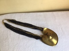 Vintage Womens Black Goldtone Metal Multistrand Beaded Fashion Jewlery Necklace