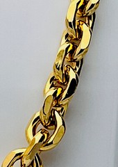 Vintage 1990s Gold Plated Chunky Hexagon Link Necklace 30”