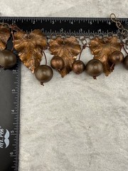 Vintage Copper Tone Leaf Necklace Bib Cherries Fall Autumn 19”